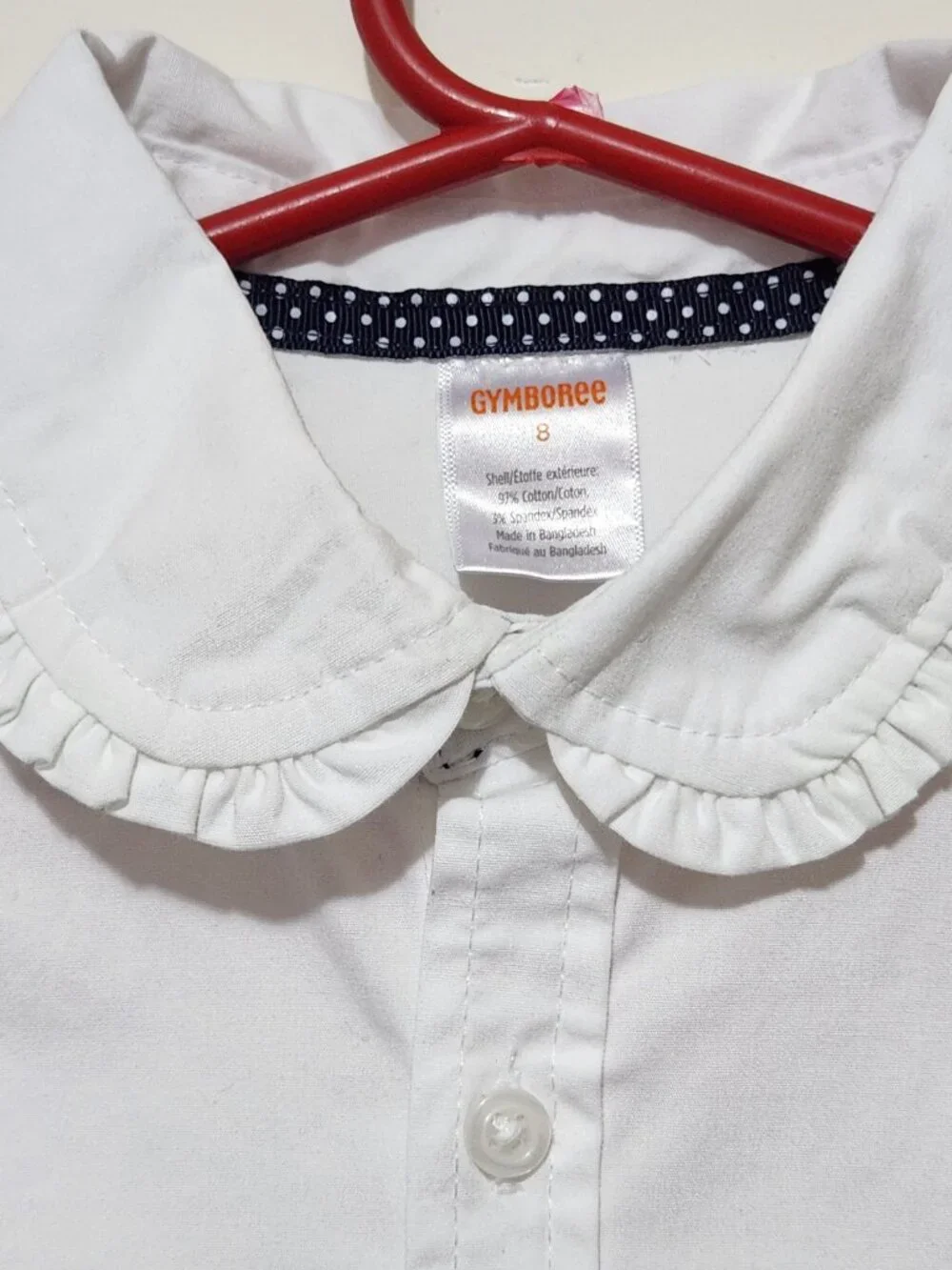 Gymboree Playproof Ruffle Poplin Button-Up Soft Girl Twee Light Academia Shirt 8